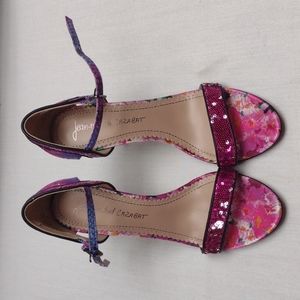 Jean Micheal Cazabat purple leather printed heel